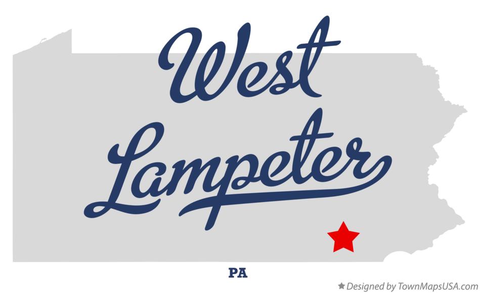 Map of West Lampeter Pennsylvania PA