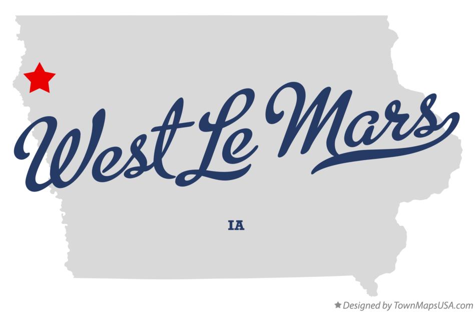 Map of West Le Mars Iowa IA
