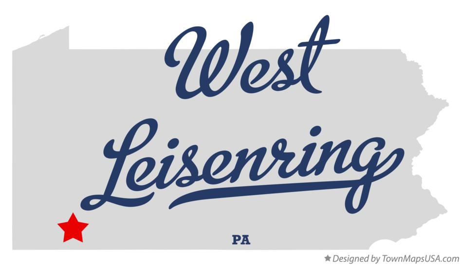 Map of West Leisenring Pennsylvania PA