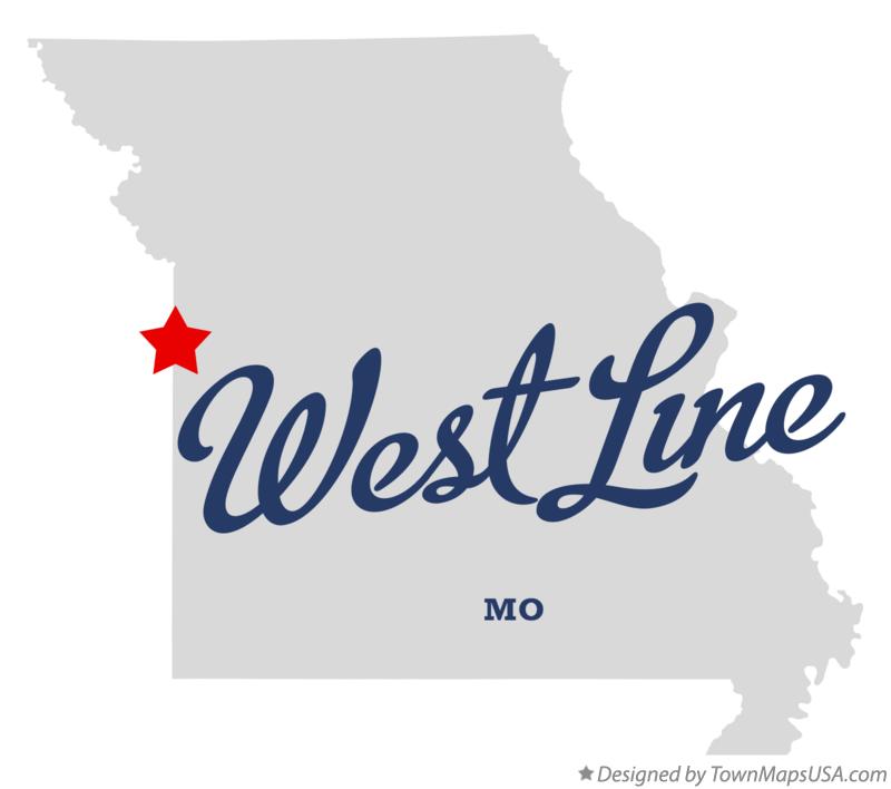 Map of West Line Missouri MO