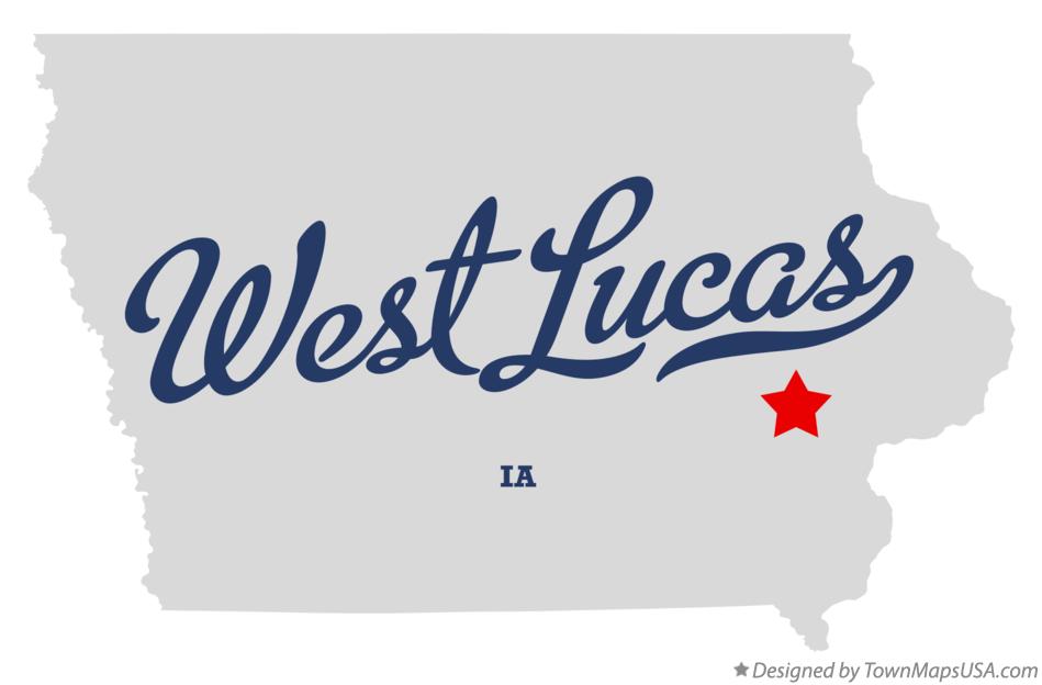 Map of West Lucas Iowa IA