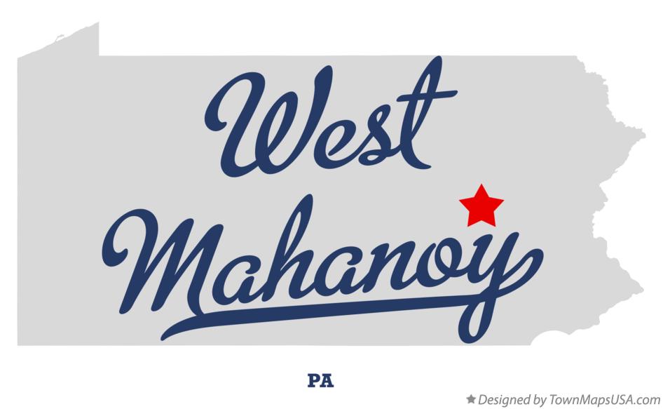 Map of West Mahanoy Pennsylvania PA