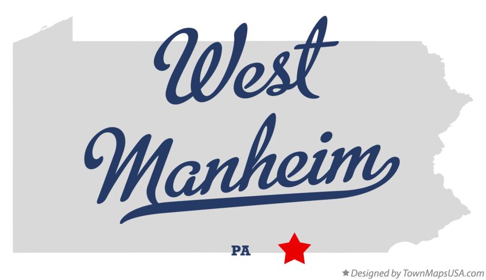 Map of West Manheim Pennsylvania PA