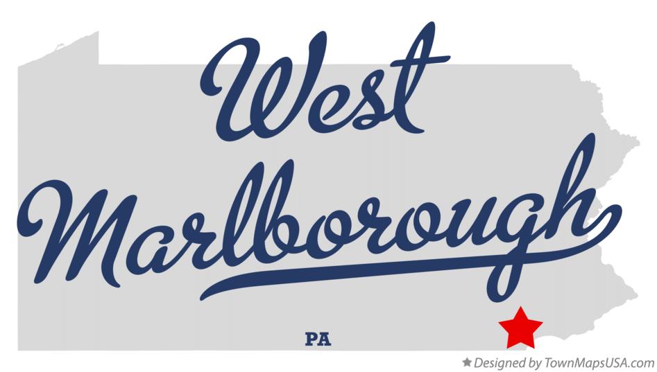 Map of West Marlborough Pennsylvania PA