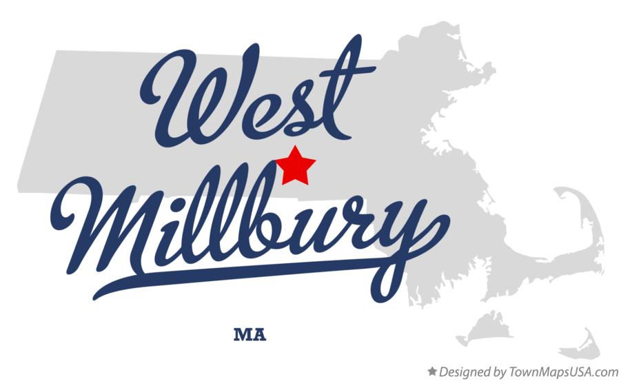 Map of West Millbury Massachusetts MA