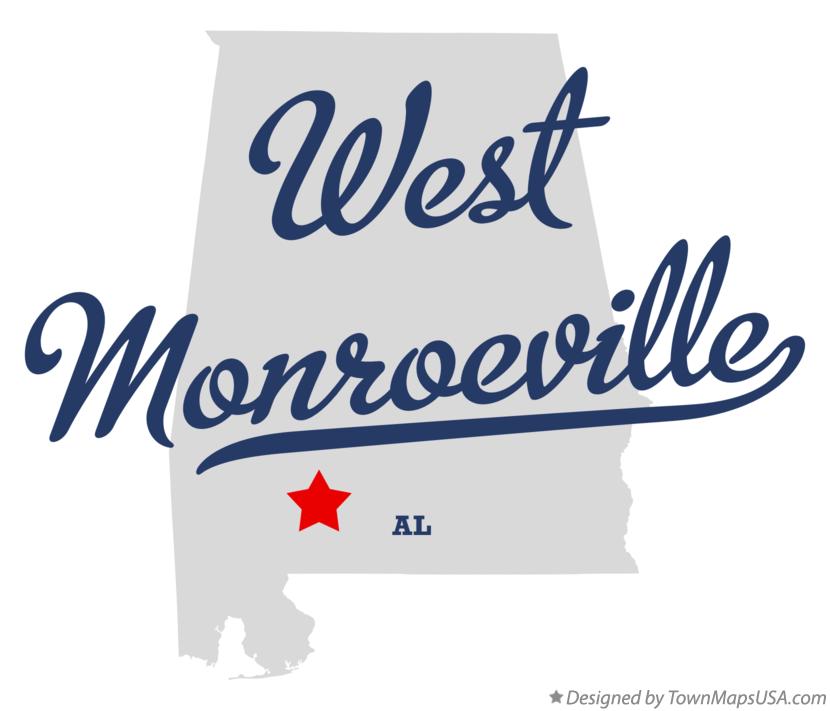 Map of West Monroeville Alabama AL