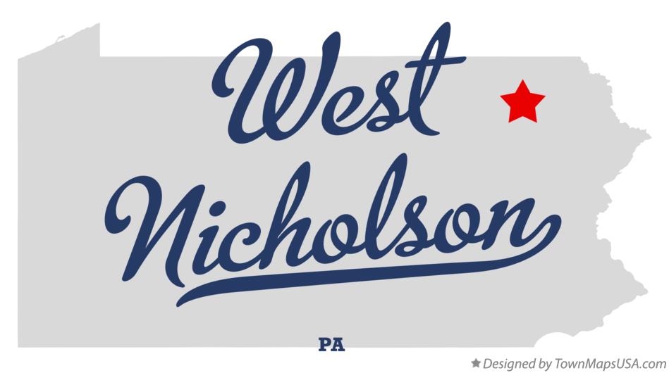 Map of West Nicholson Pennsylvania PA