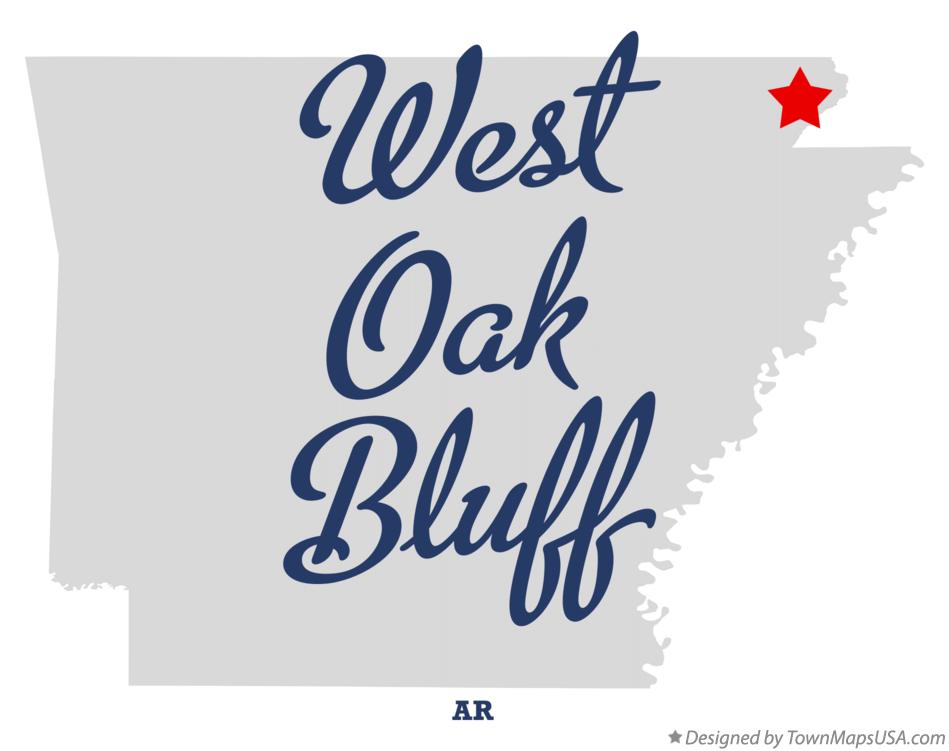 Map of West Oak Bluff Arkansas AR