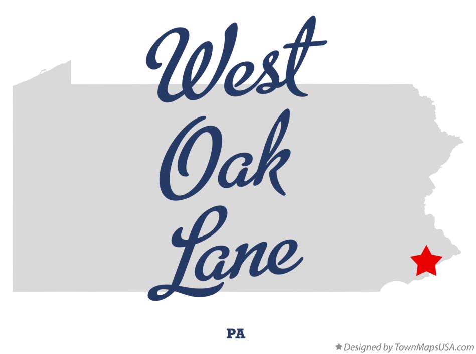 Map of West Oak Lane Pennsylvania PA