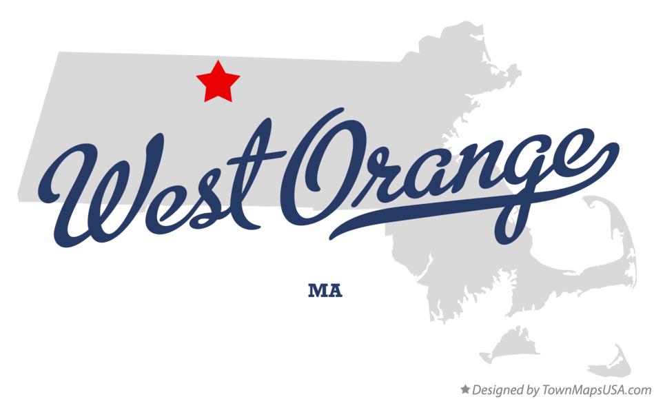 Map of West Orange Massachusetts MA