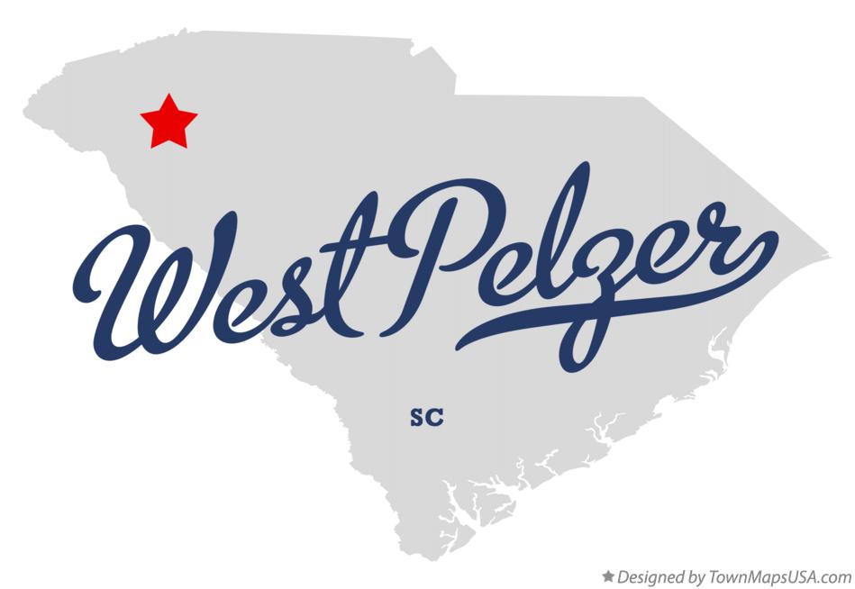 Map of West Pelzer South Carolina SC