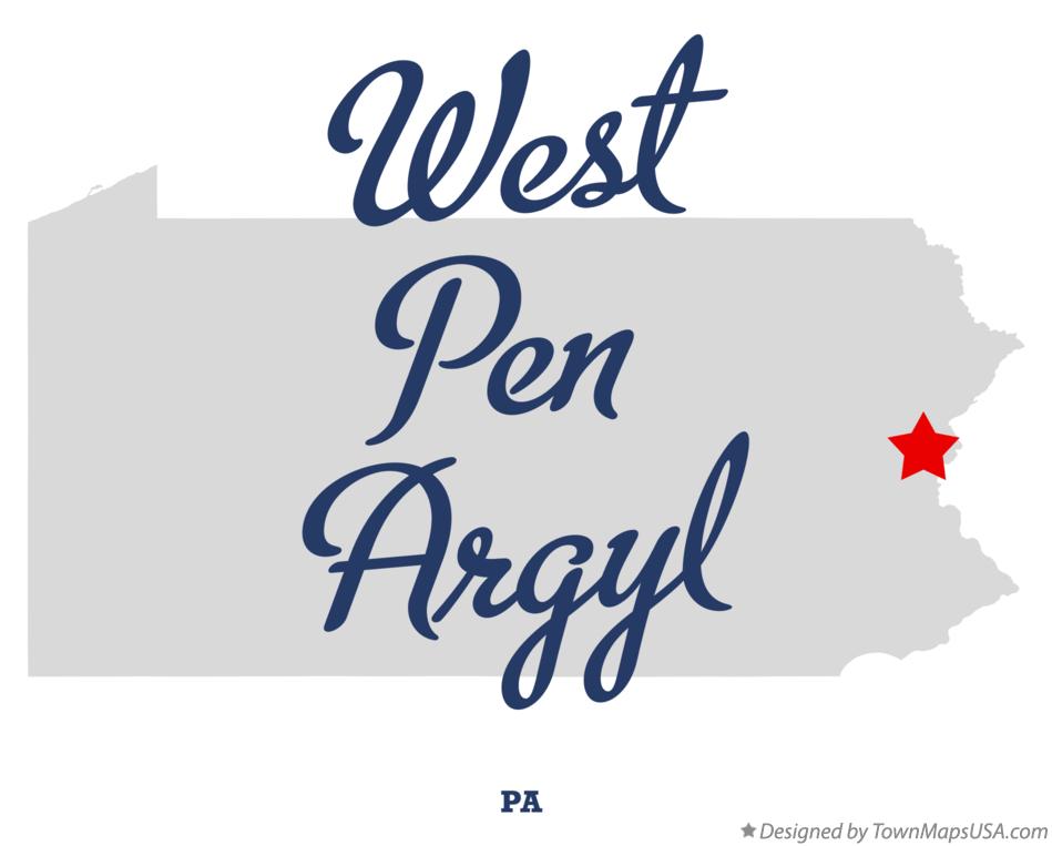 Map of West Pen Argyl Pennsylvania PA