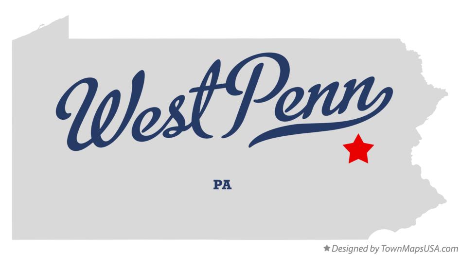 Map of West Penn Pennsylvania PA