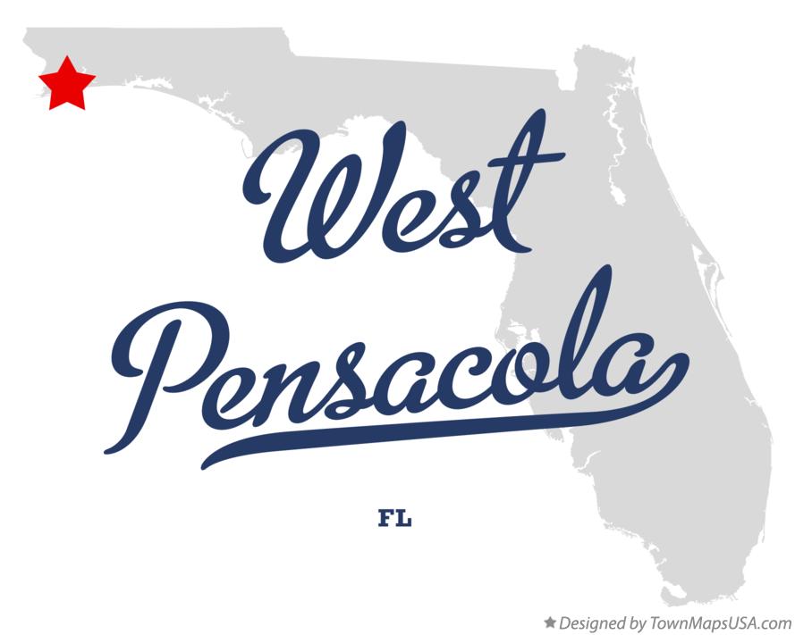 Map of West Pensacola Florida FL