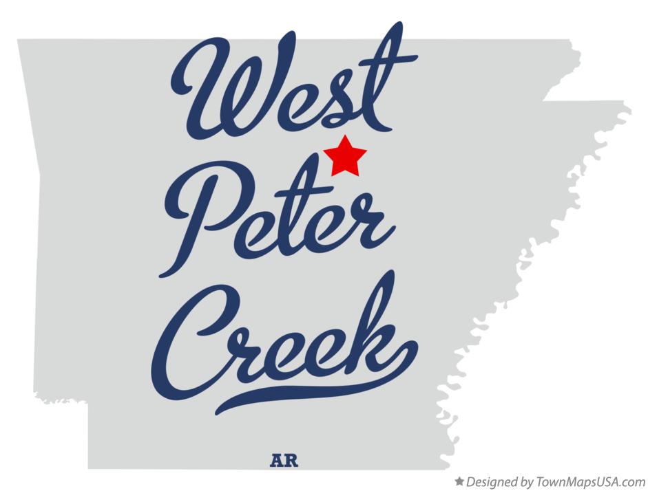 Map of West Peter Creek Arkansas AR