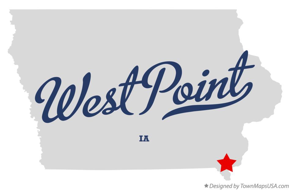 Map of West Point Iowa IA
