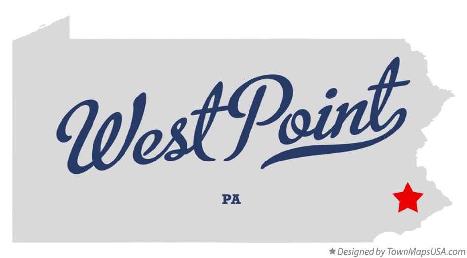 Map of West Point Pennsylvania PA
