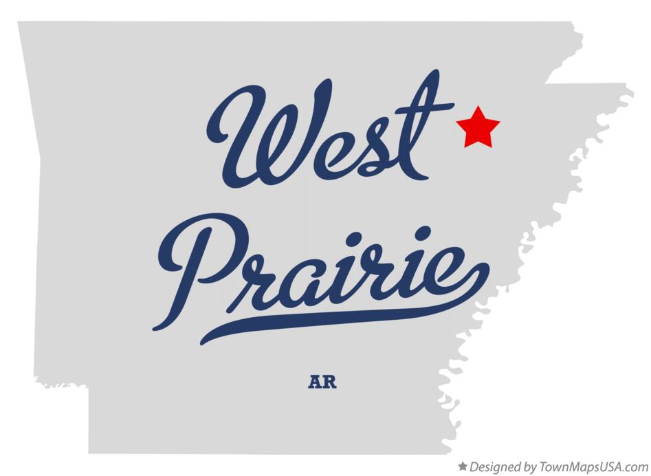 Map of West Prairie Arkansas AR