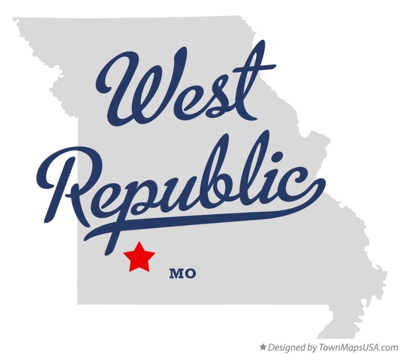Map of West Republic Missouri MO