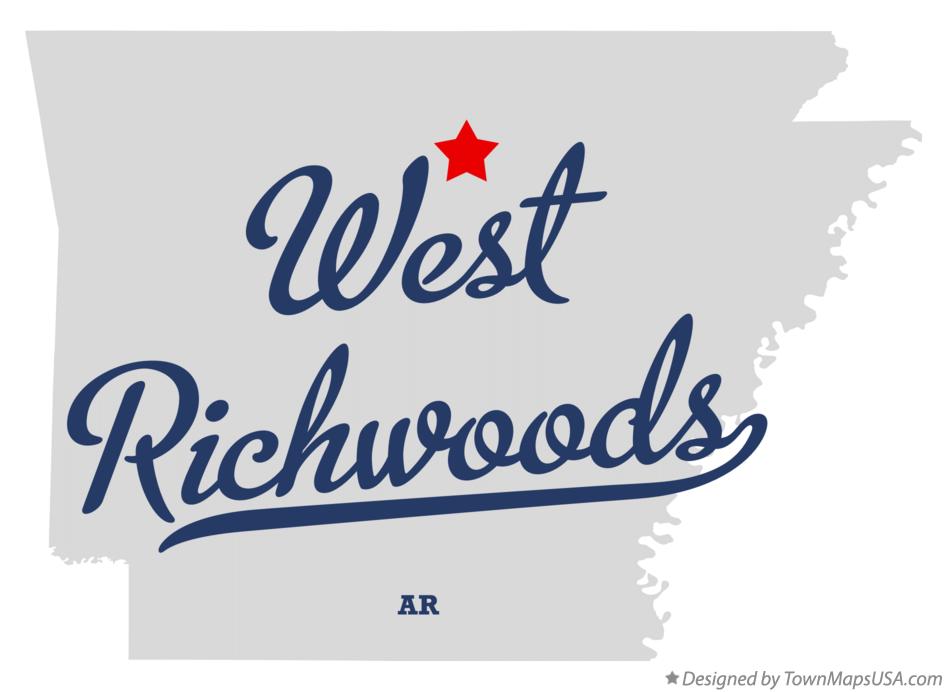 Map of West Richwoods Arkansas AR