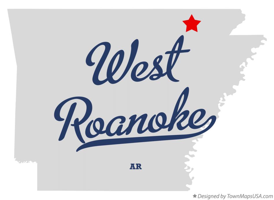 Map of West Roanoke Arkansas AR