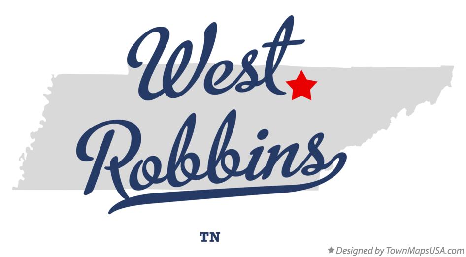 Map of West Robbins Tennessee TN