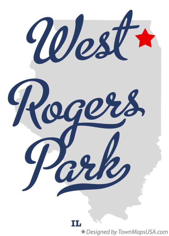 Map of West Rogers Park Illinois IL