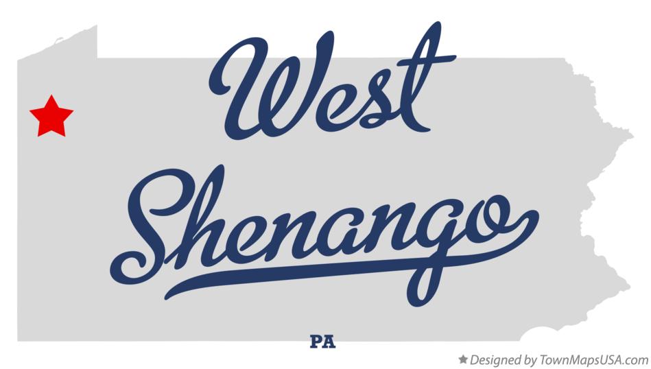 Map of West Shenango Pennsylvania PA