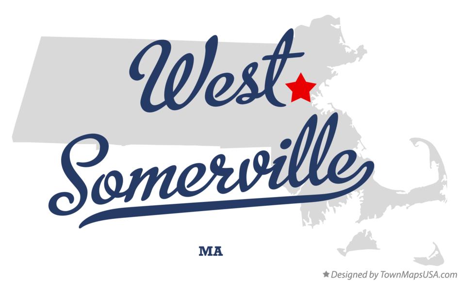 Map of West Somerville Massachusetts MA
