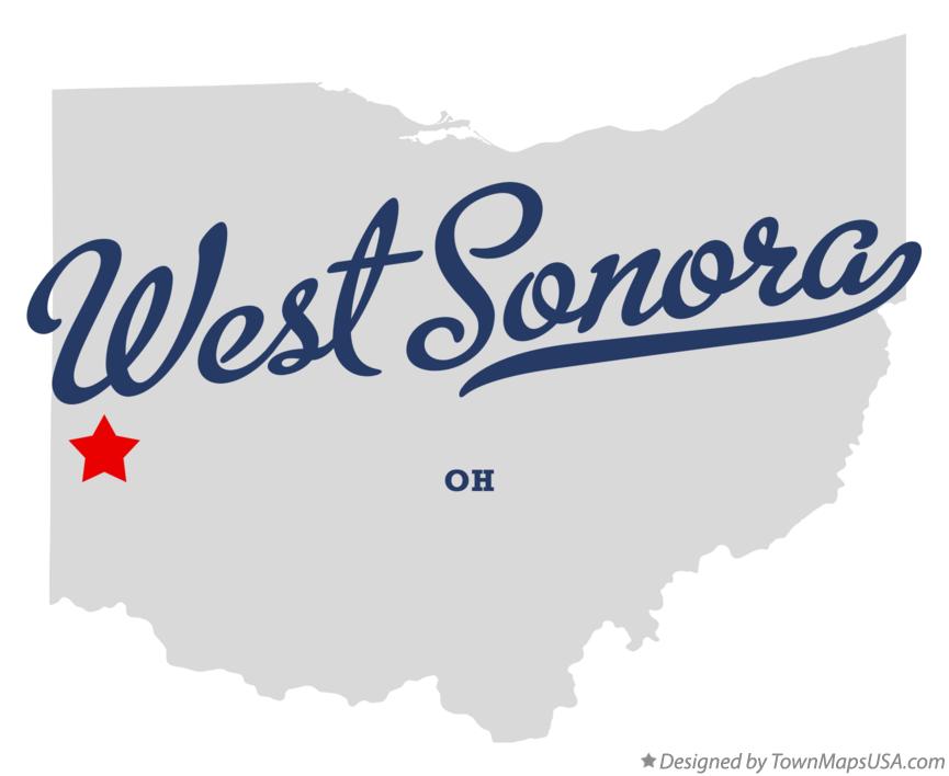 Map of West Sonora Ohio OH