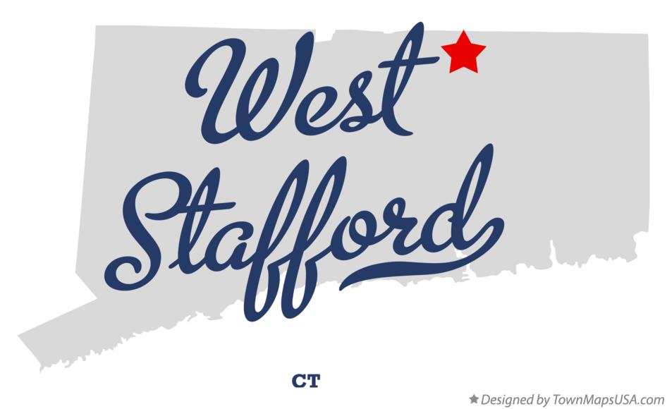 Map of West Stafford Connecticut CT