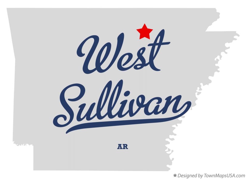 Map of West Sullivan Arkansas AR
