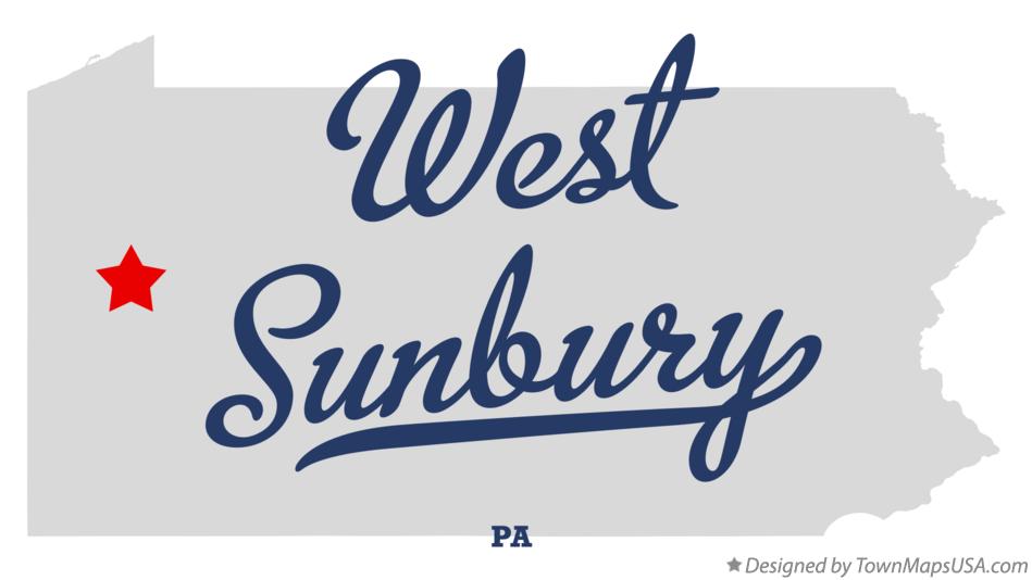 Map of West Sunbury Pennsylvania PA
