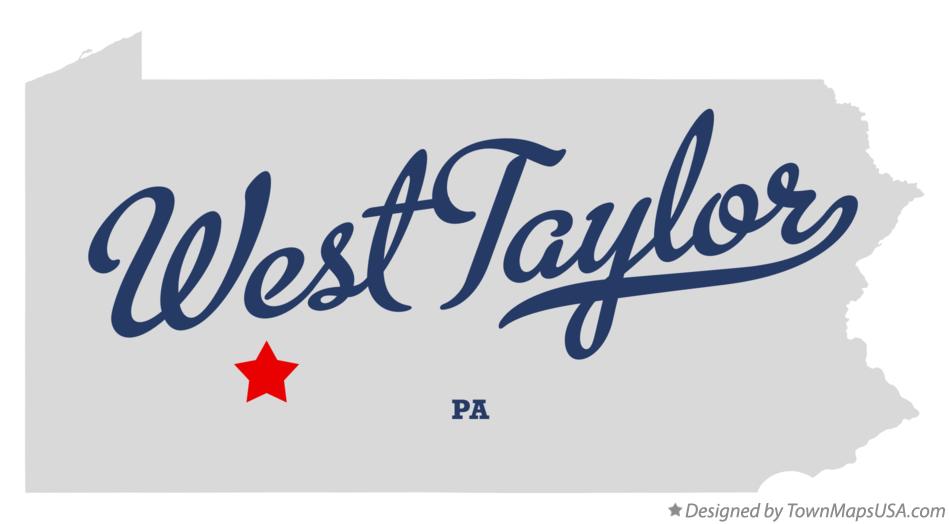 Map of West Taylor Pennsylvania PA