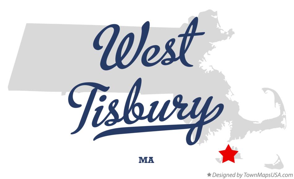 Map of West Tisbury Massachusetts MA