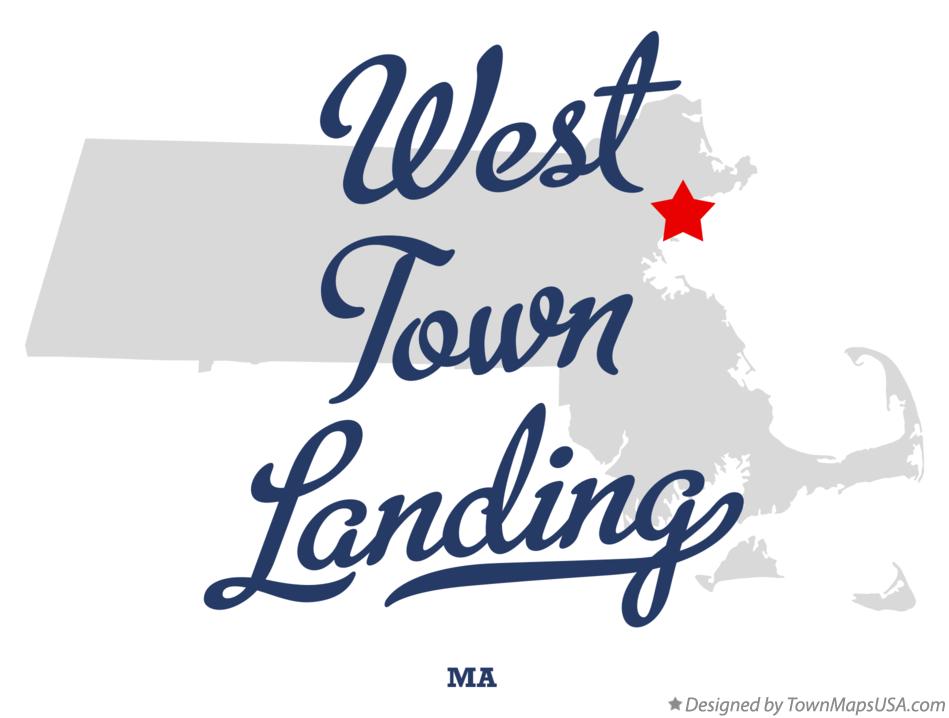Map of West Town Landing Massachusetts MA