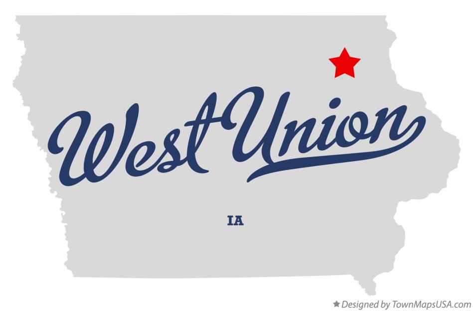 Map of West Union Iowa IA