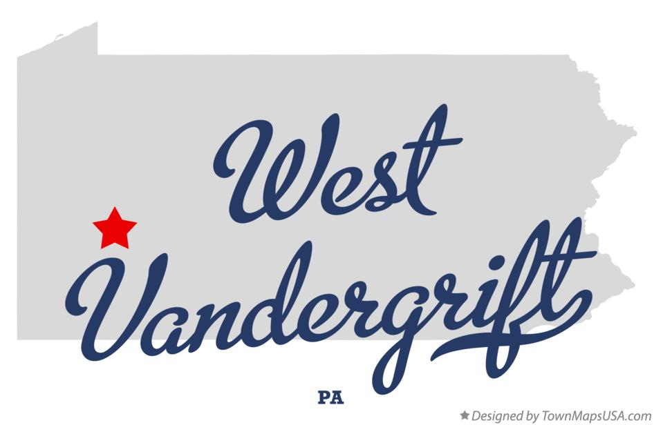 Map of West Vandergrift Pennsylvania PA