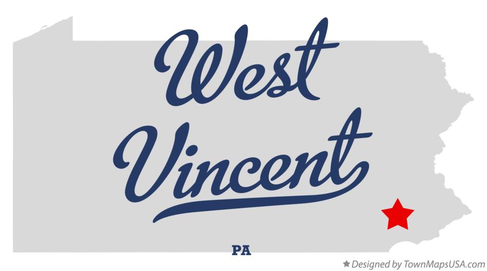 Map of West Vincent Pennsylvania PA
