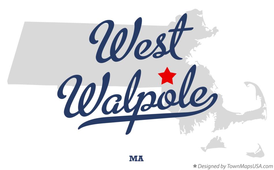 Map of West Walpole Massachusetts MA
