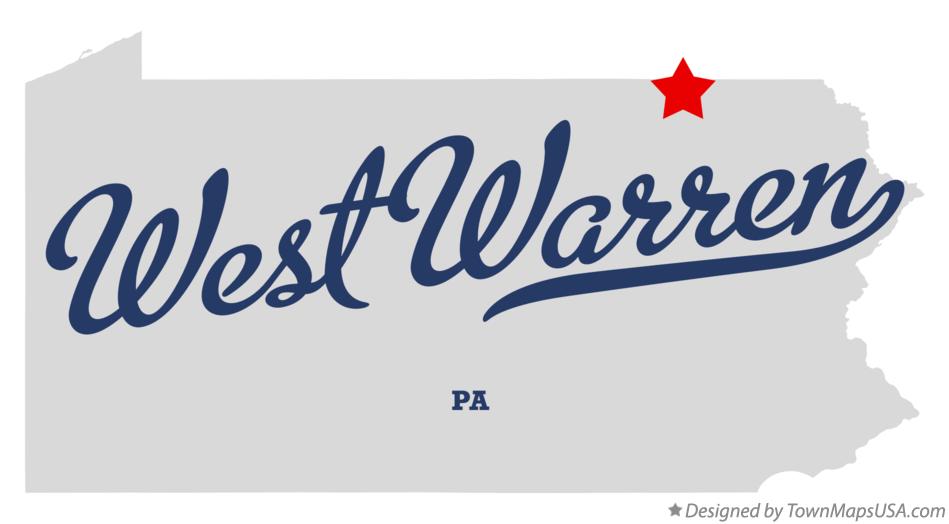Map of West Warren Pennsylvania PA