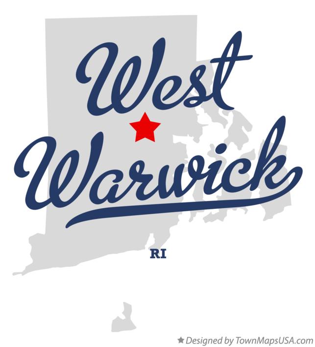 Map of West Warwick Rhode Island RI