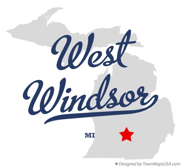 Map of West Windsor Michigan MI