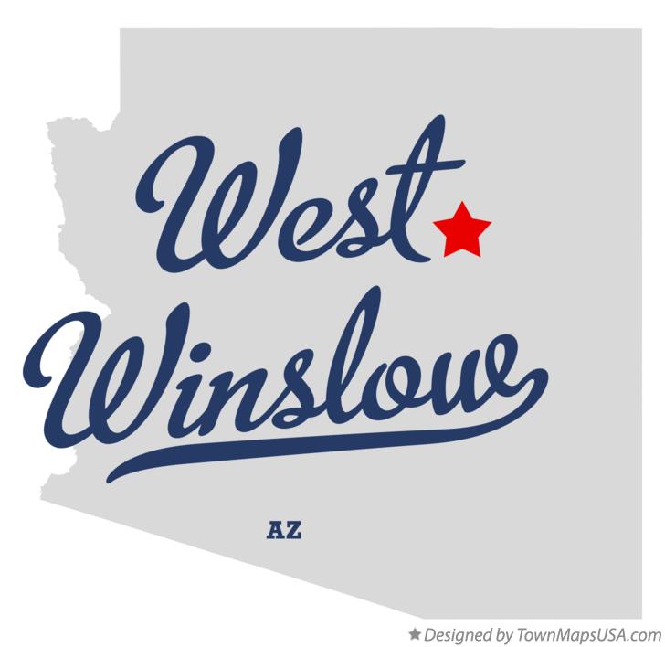 Map of West Winslow Arizona AZ
