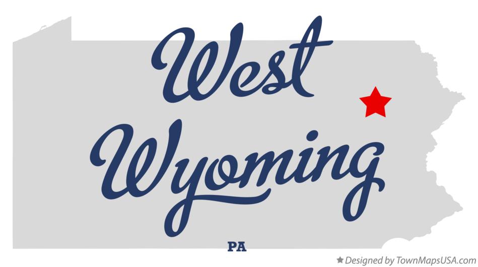 Map of West Wyoming Pennsylvania PA