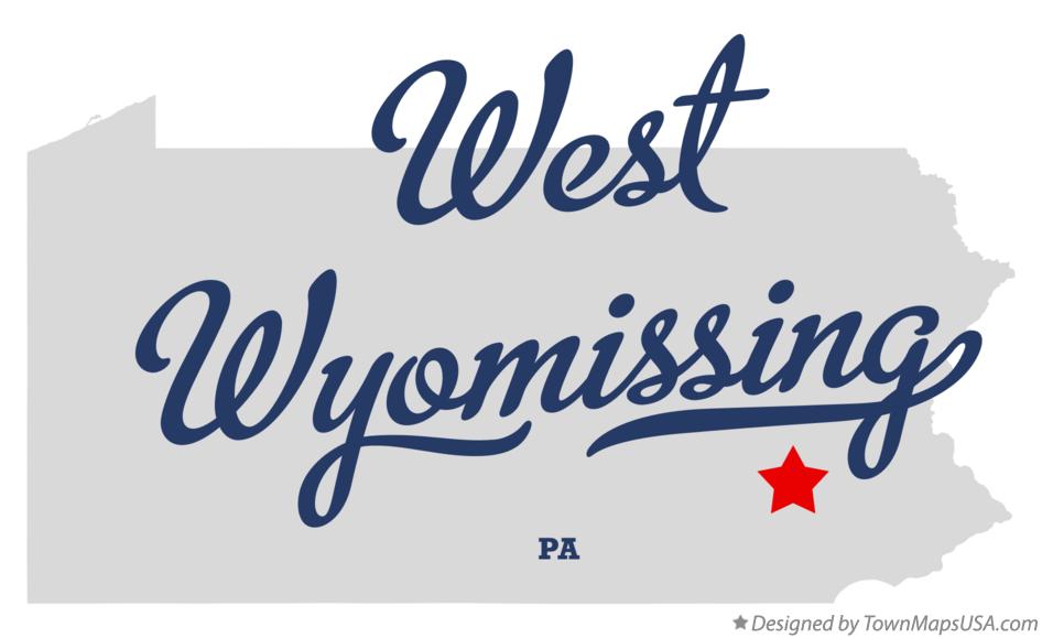 Map of West Wyomissing Pennsylvania PA