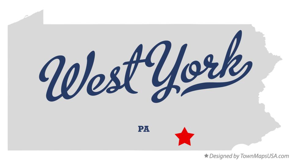 Map of West York Pennsylvania PA