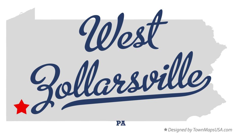 Map of West Zollarsville Pennsylvania PA