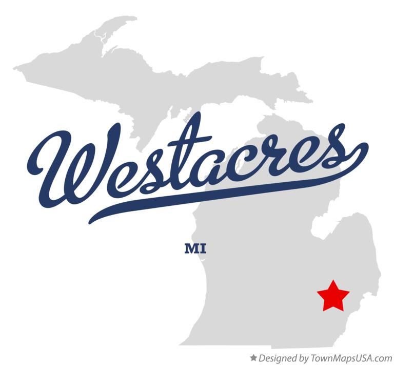 Map of Westacres Michigan MI