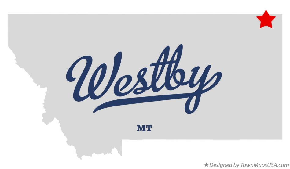 Map of Westby Montana MT